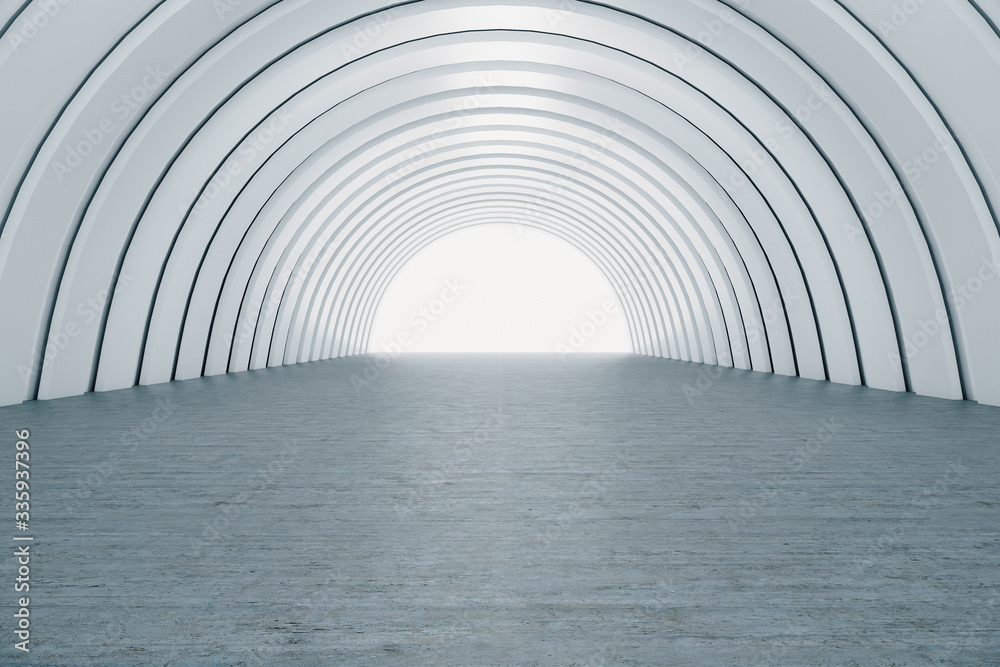 Minimalistic illuminated corridor interior