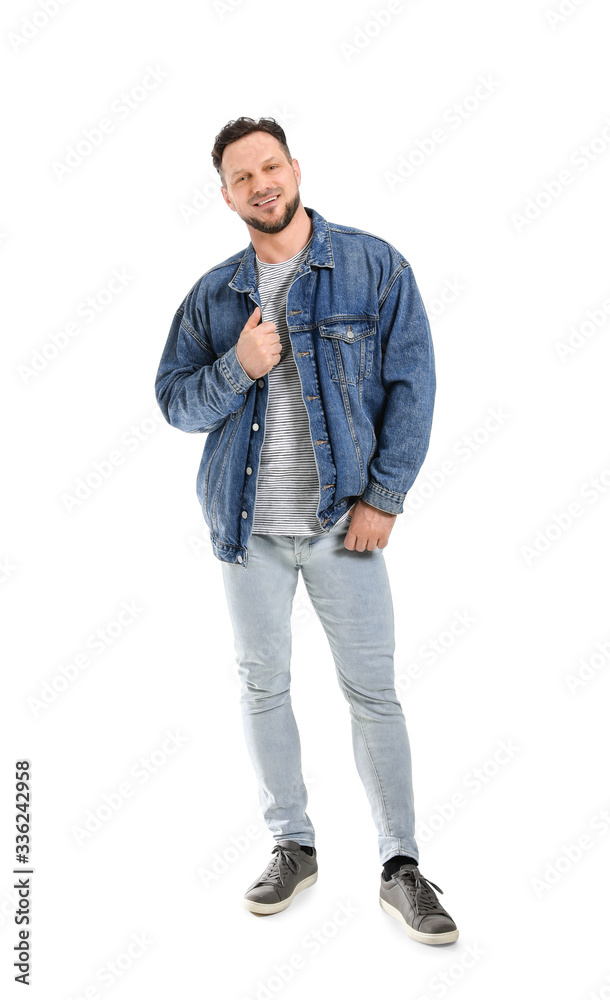 Stylish man on white background