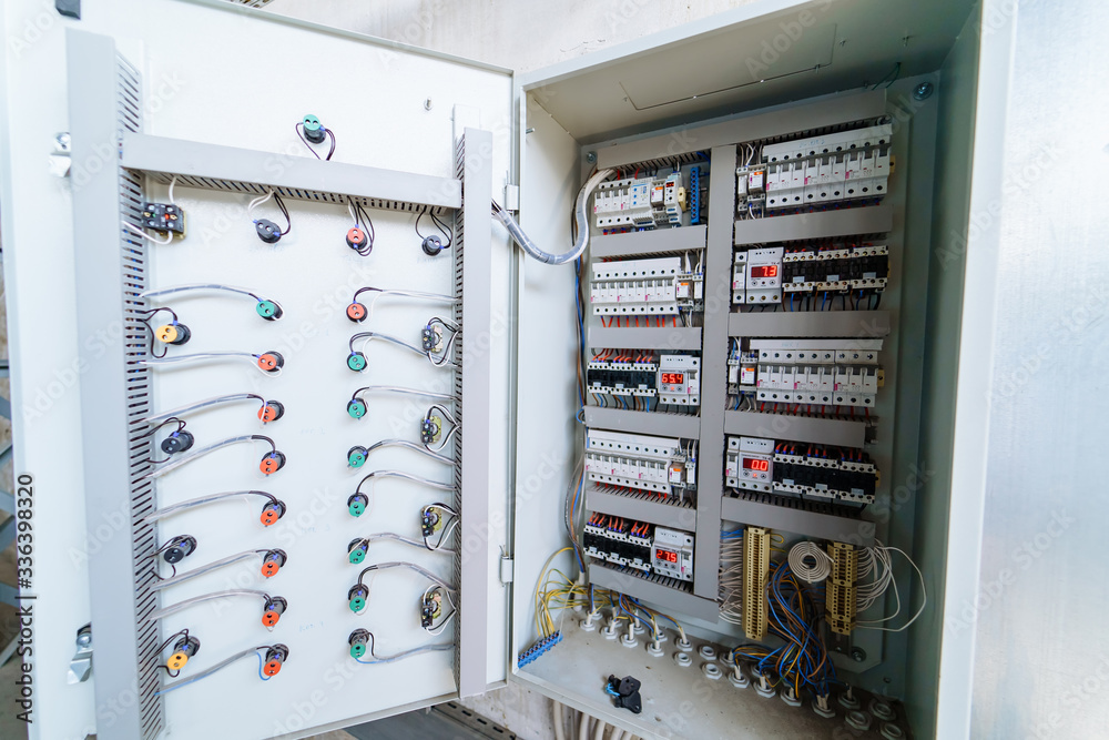 Color wires in a box of distribution of an electricity