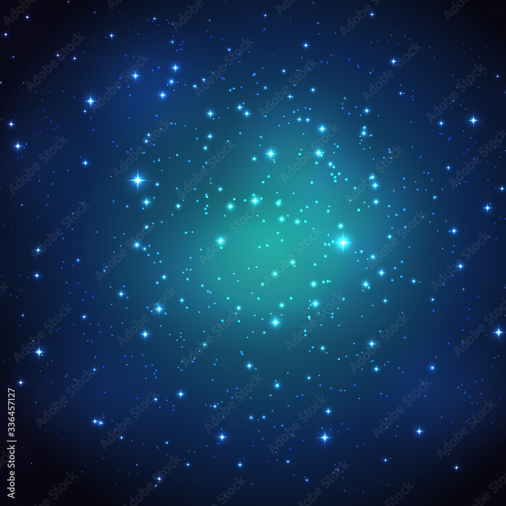 Night shining starry sky background. Vector Illustration