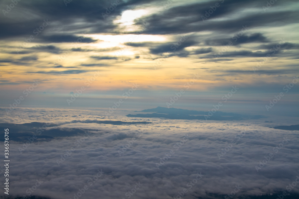 sunrise in the clouds