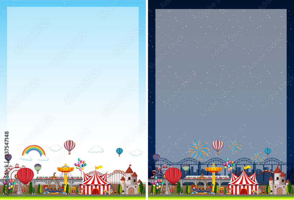 Border template with circus theme background