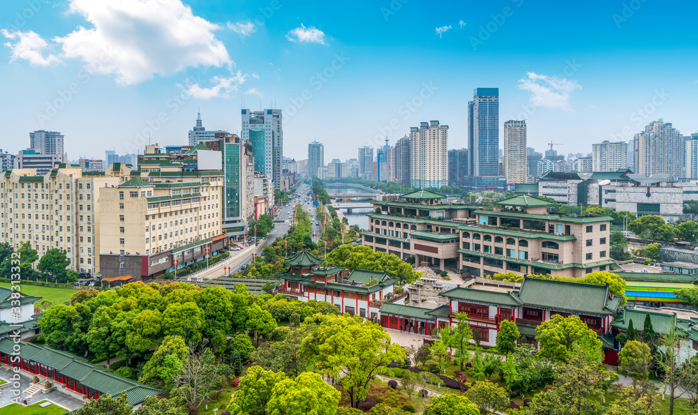 南昌城市景观鸟瞰图