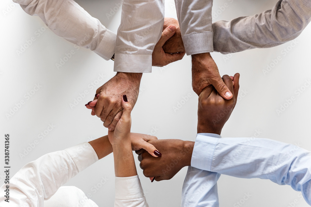 Business hands joined together teamwork