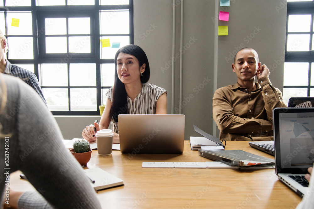 Japanese woman in a business meeting