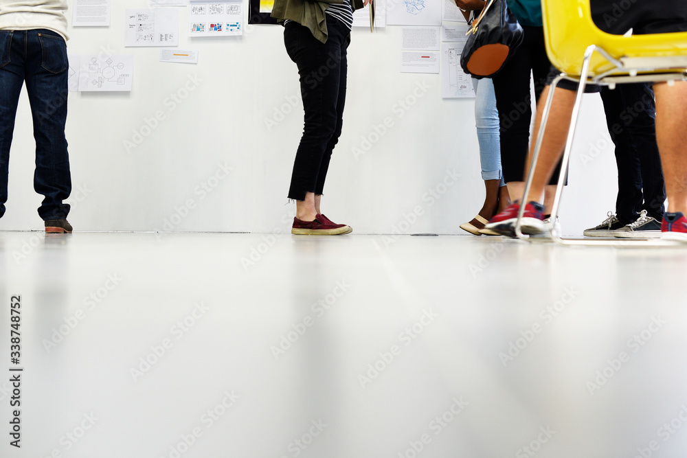 Group of diverse people attending startup business course