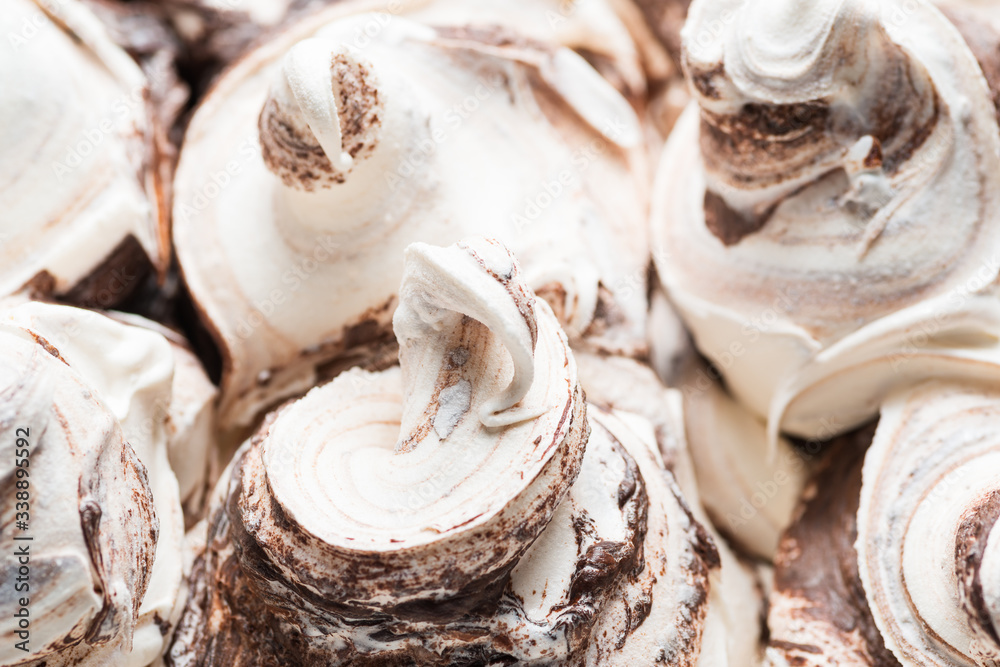 Bianco-nero flavour gelato - full frame detail. Close up of a white surface texture of Bianco-nero I