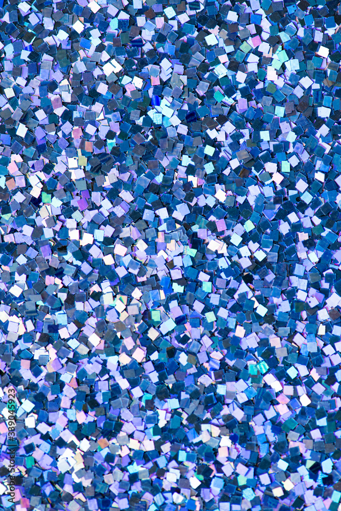 Blue sequin glitter textured background abstract