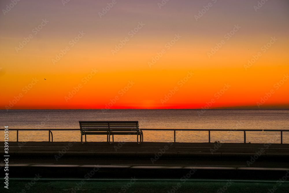 Sunset in the Promenade des Anglais, Nice, South of France