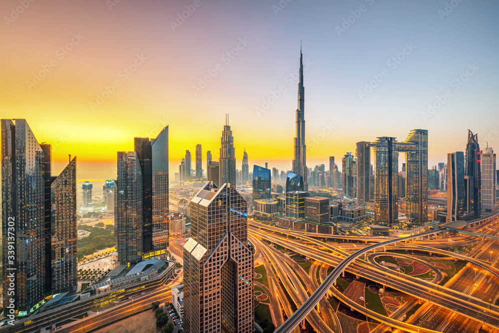 Dubai city center view, United Arab Emirates