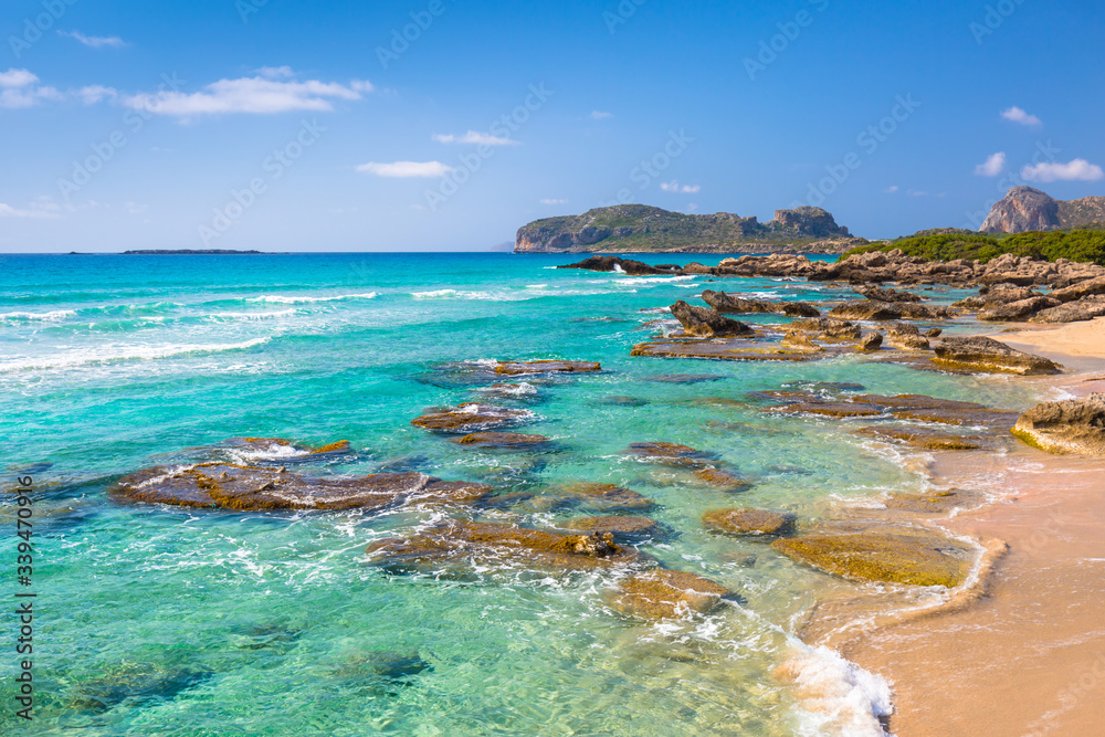 Beautiful beach in Falassarna on Crete, Greece