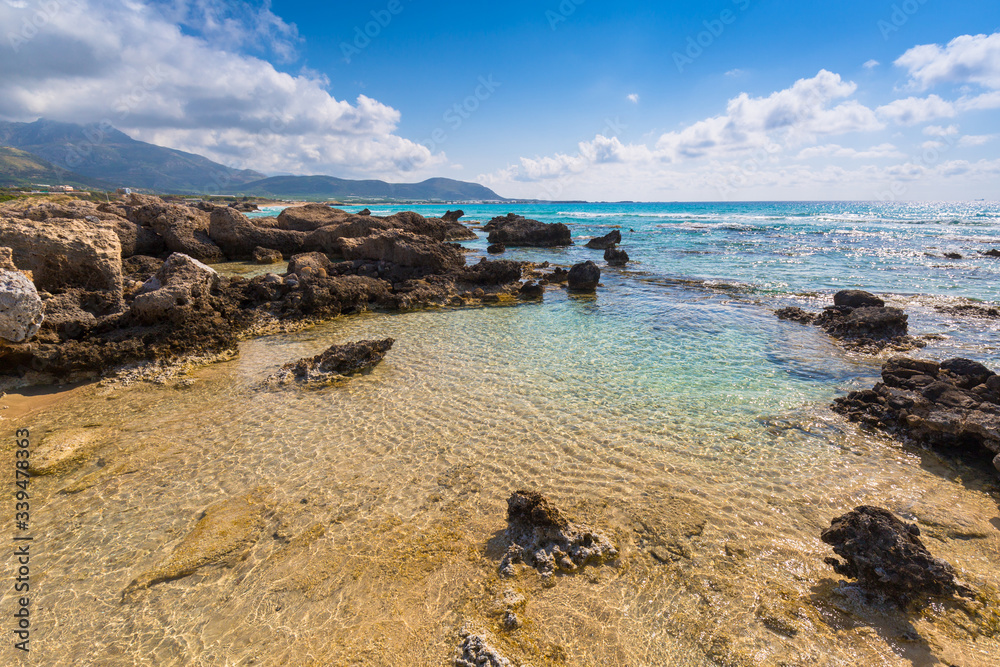 Beautiful Falassarna beach on Crete, Greece