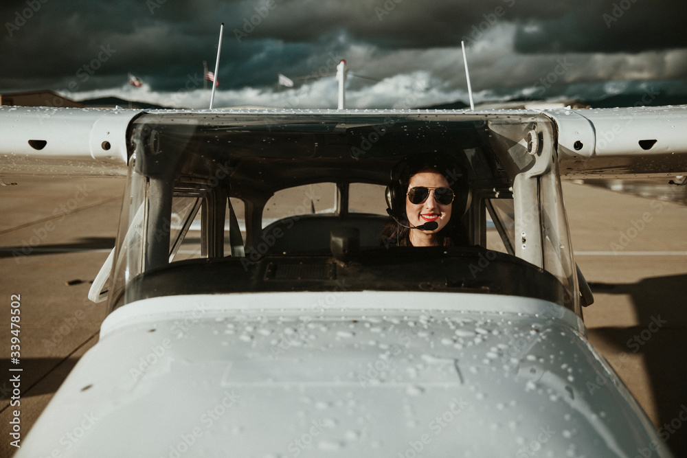 Professional female aviator