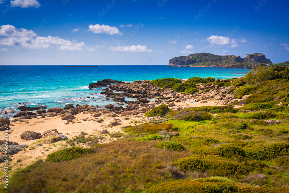 Beautiful Falassarna beach on Crete, Greece