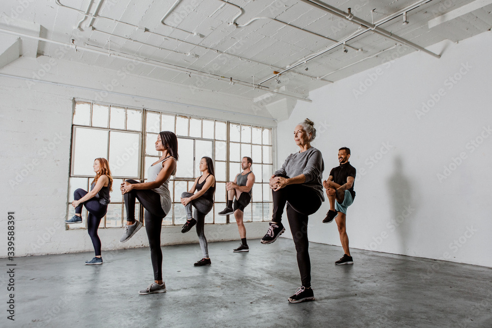 Group of people exercising