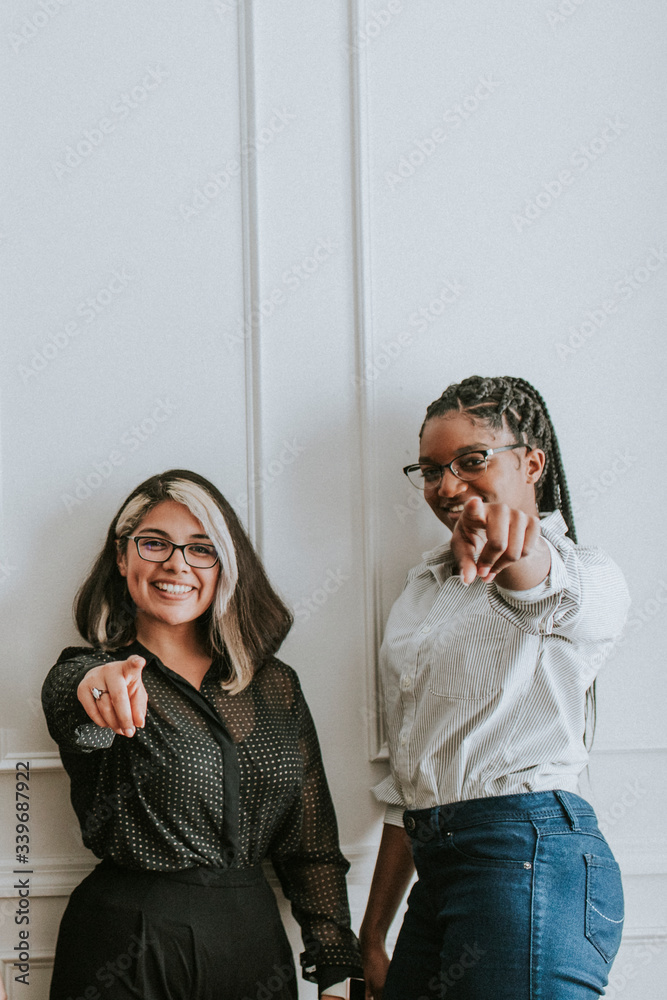 Happy professional businesswomen