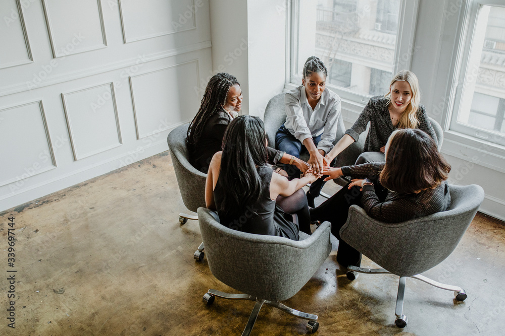 Positive women teamwork