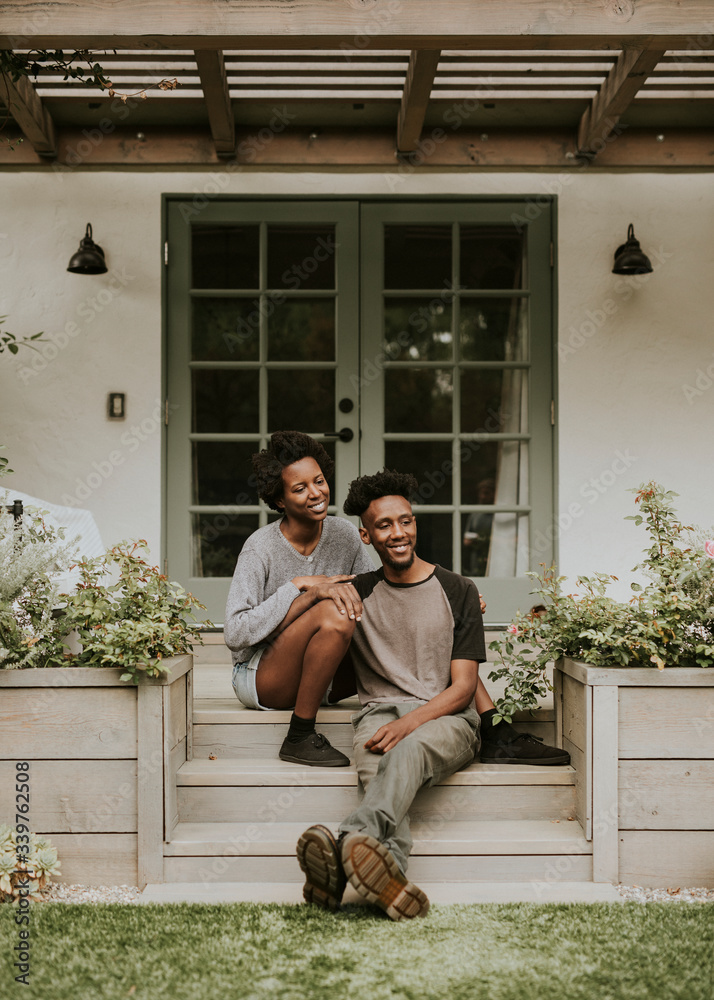 Couple in their garden