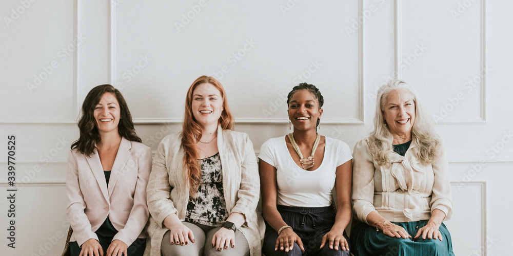 Women sitting in a row