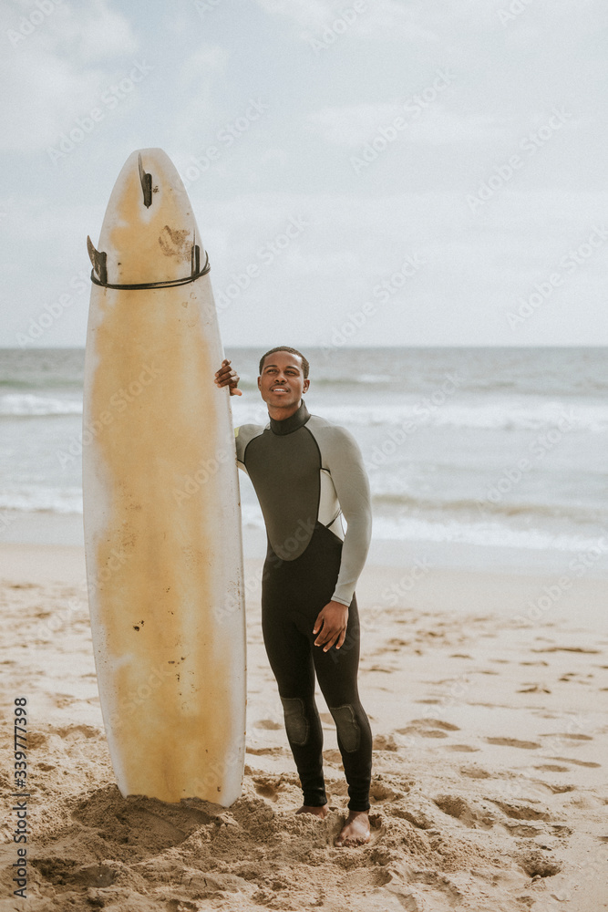 Posing professional surfer