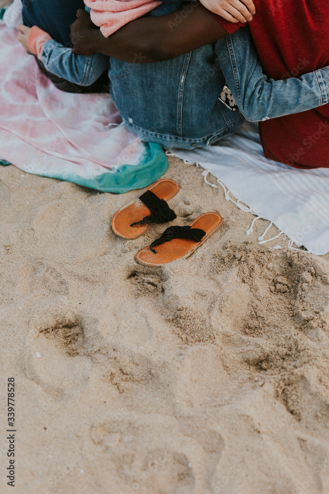 Friends chilling at the beach