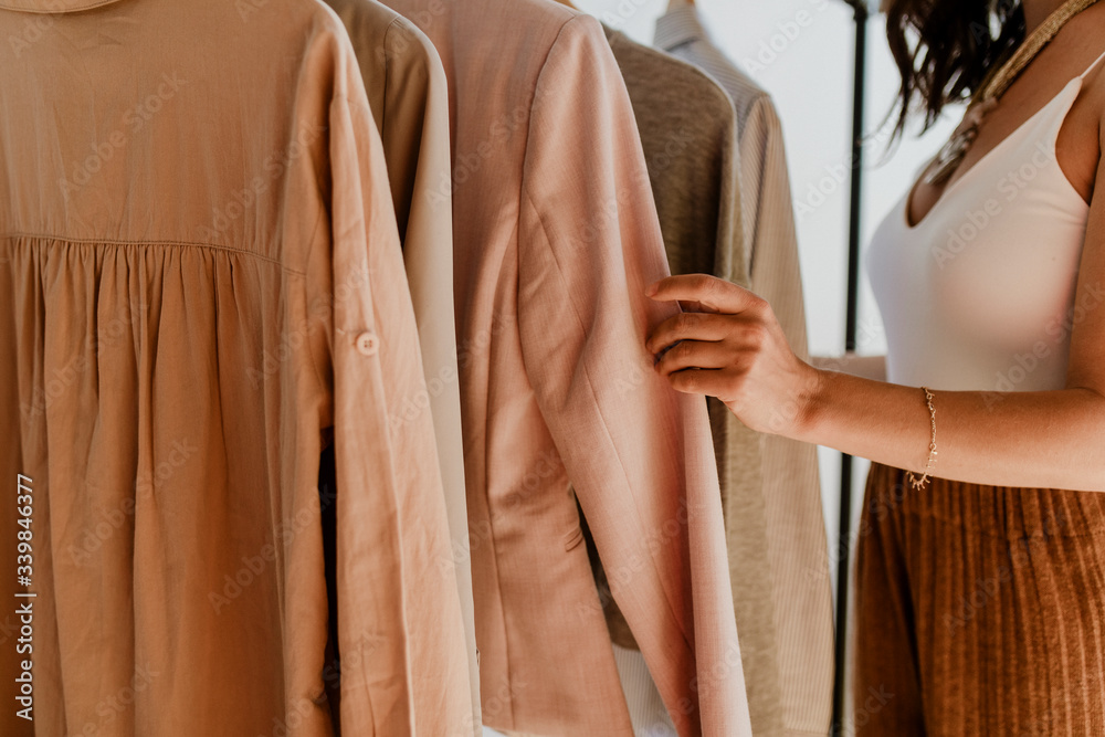 Woman selecting clothes