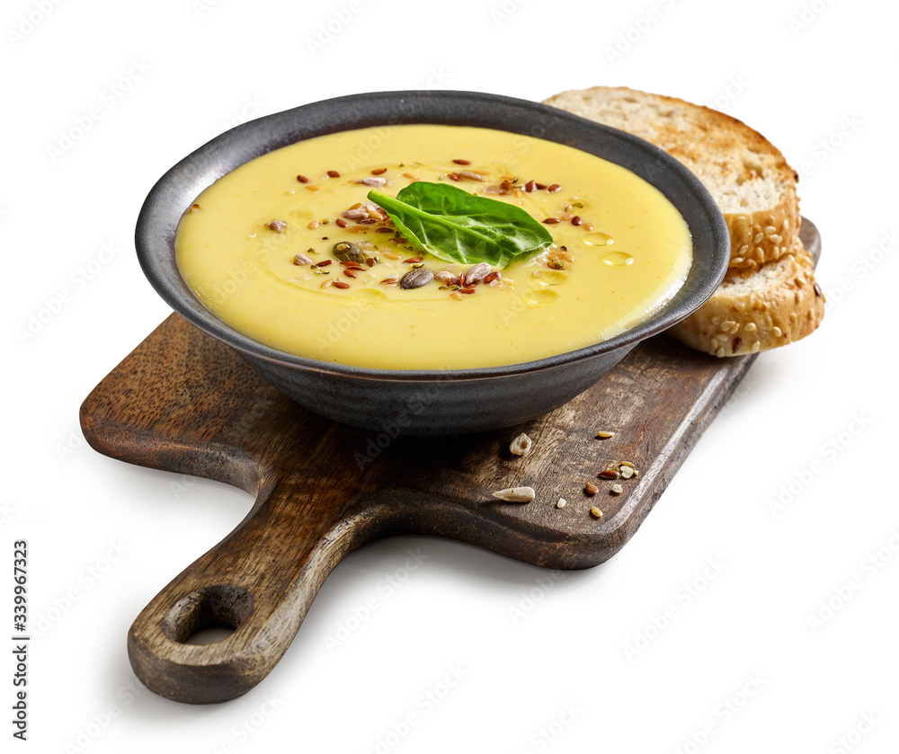 bowl of vegetable cream soup