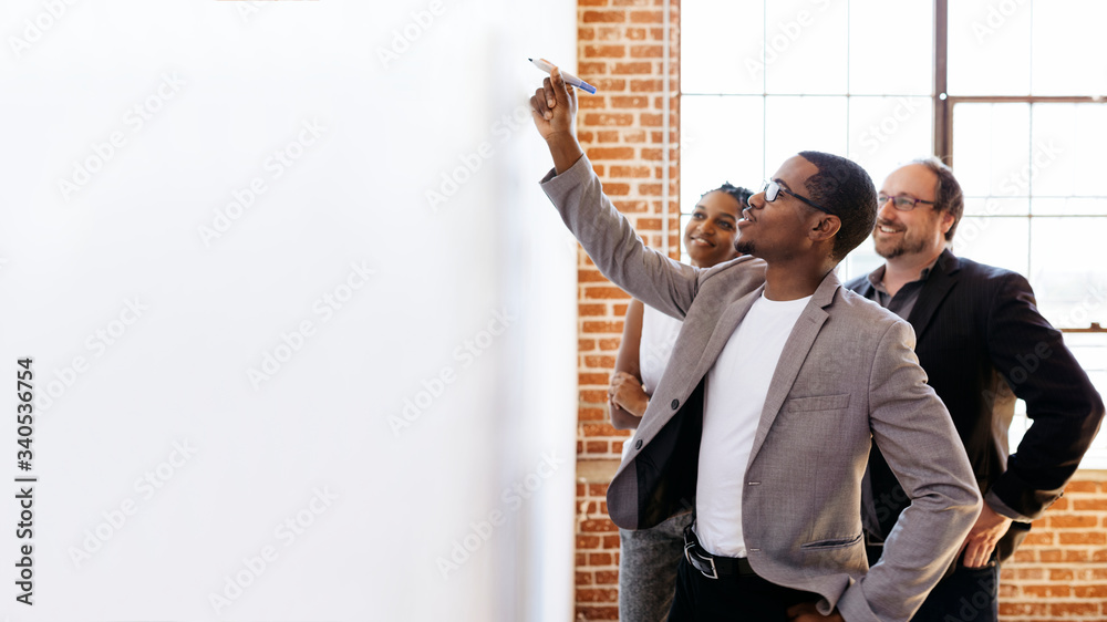 Team writing on a board