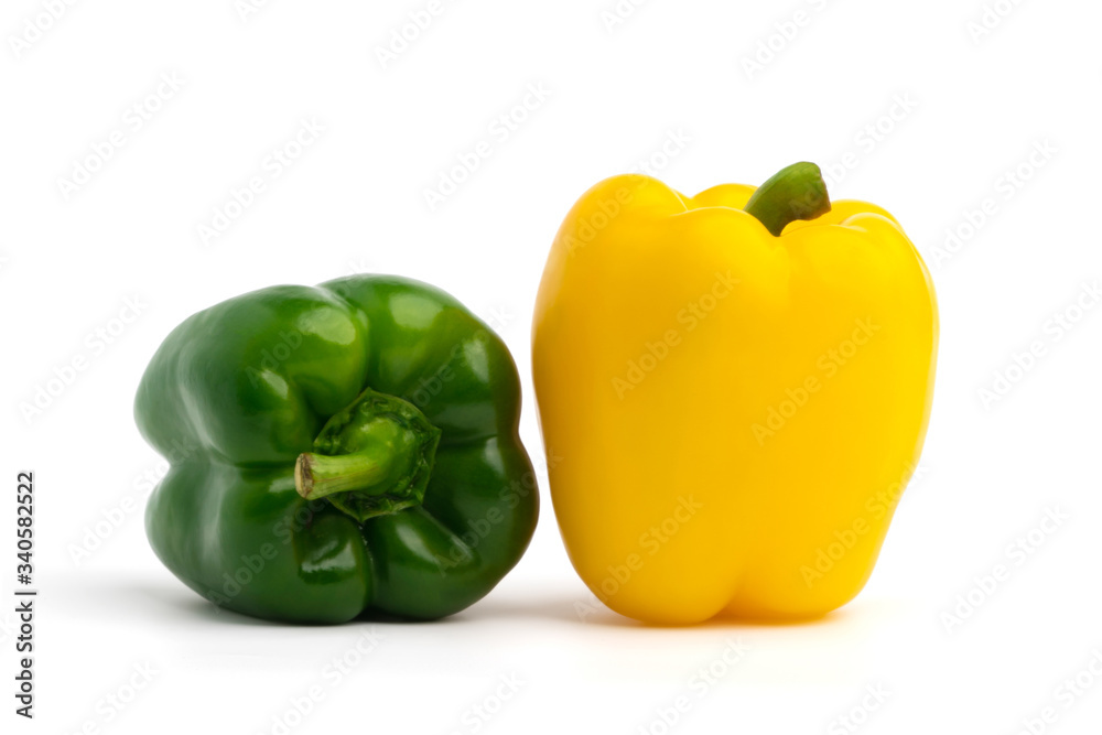 two sweet bell pepper isolate on white backgroud