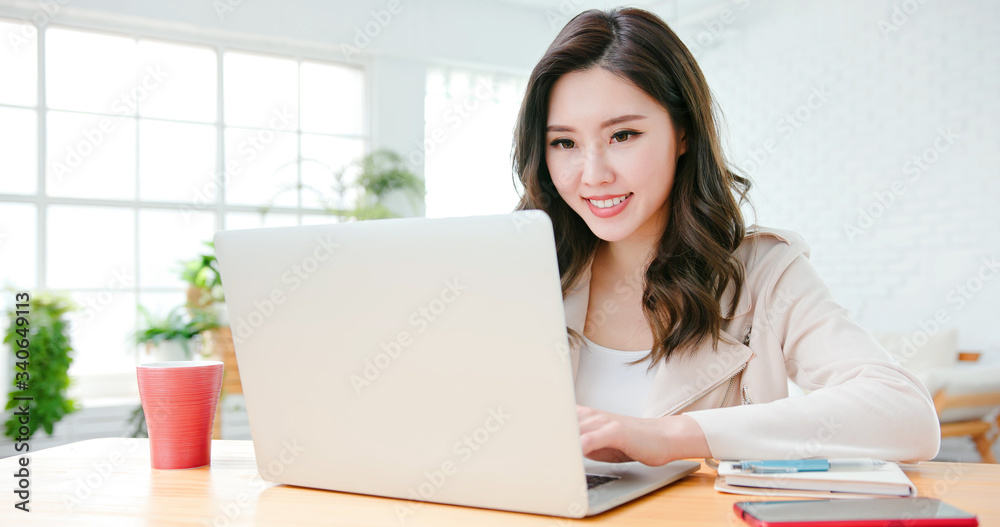 Asian woman telework at home