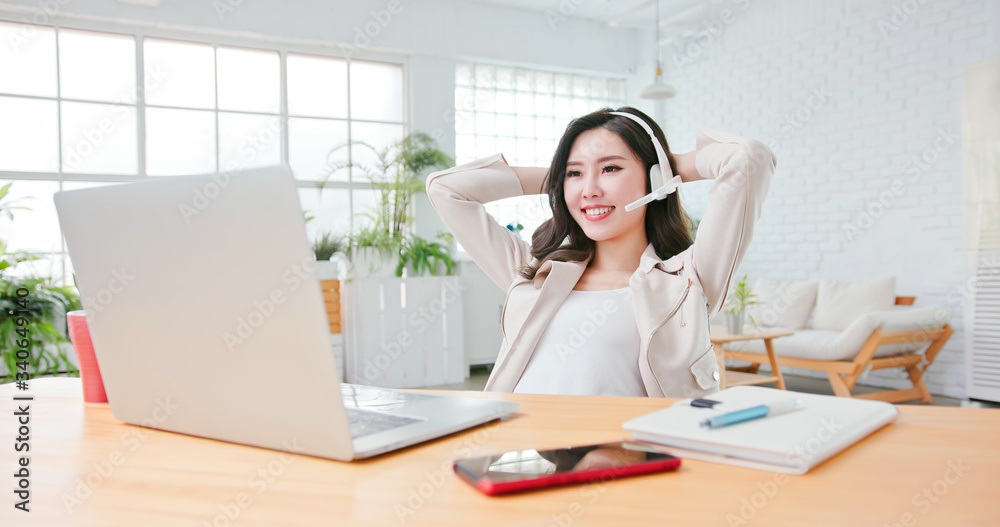 woman has successful video meeting