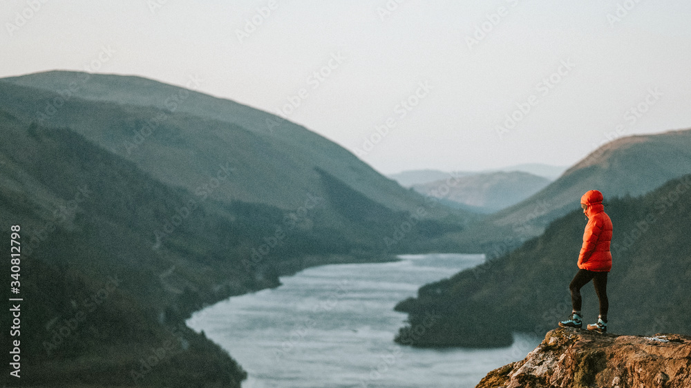 Hiking at a mountain