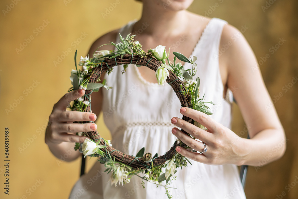 Romantic floral wreath