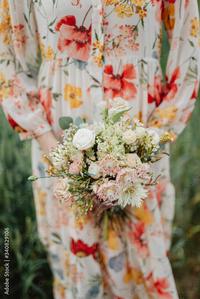 Flower girl in a field