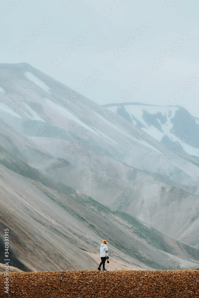 Traveler at Landmannalaugar