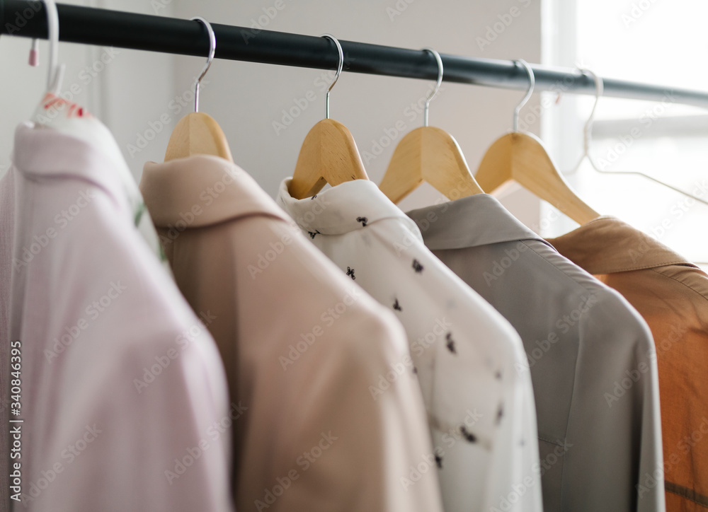 Rack of clothes in a boutique