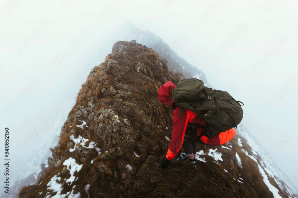 Misty Helvellyn mountain in England