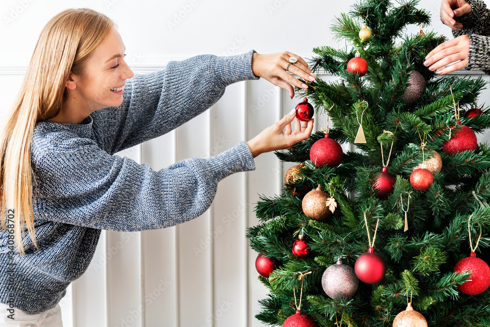 Decorating the Christmas tree