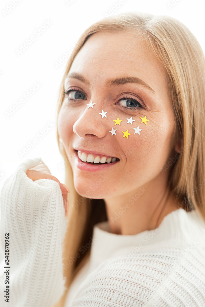 Stars on her face