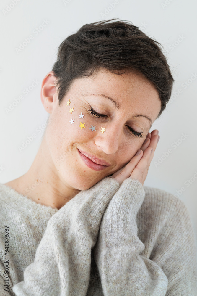 Stars on her face