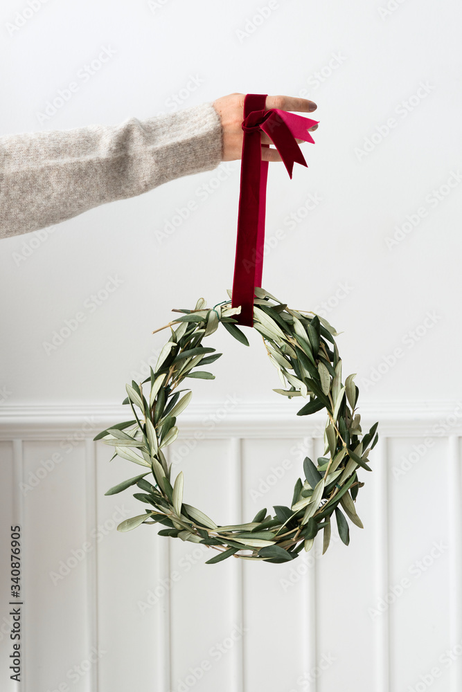 Fresh green Christmas wreath