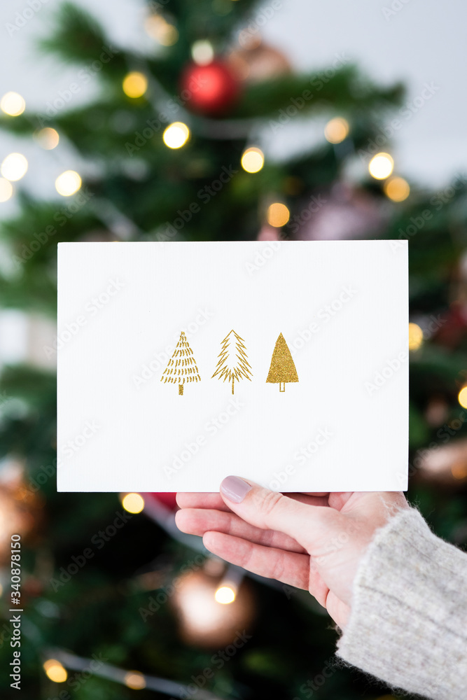 Christmas greeting card mockup