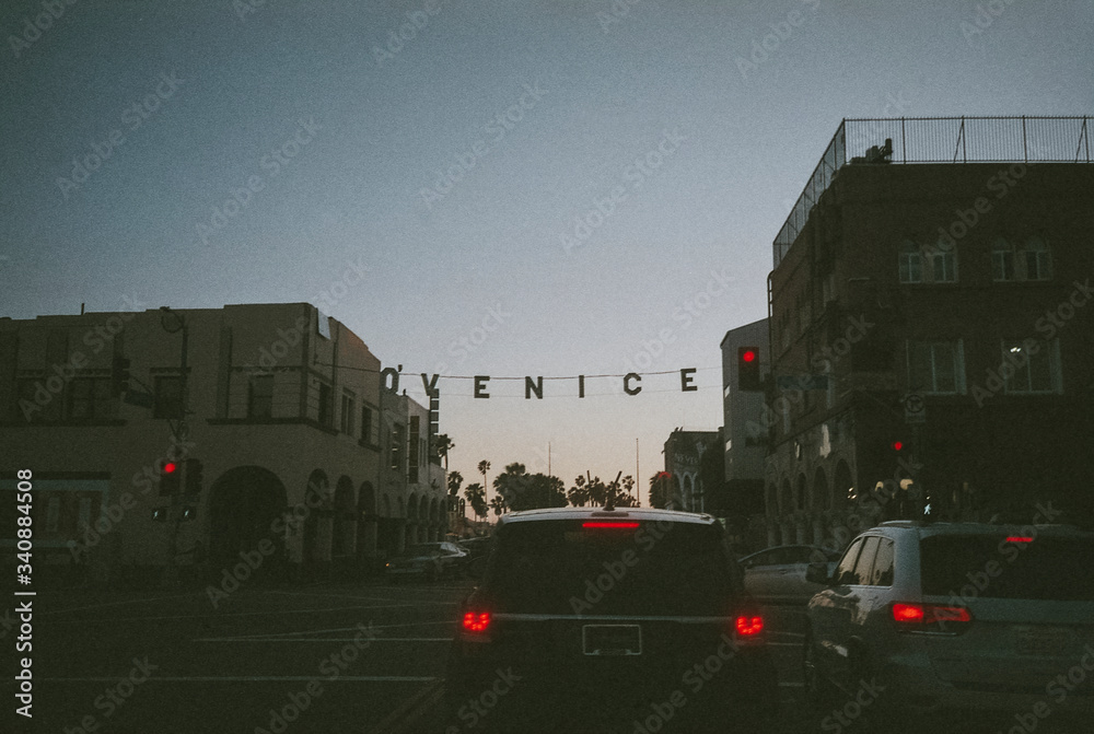 Busy road in Venice Beach