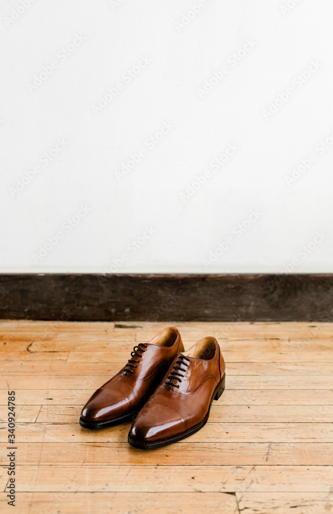 Brown leather shoes