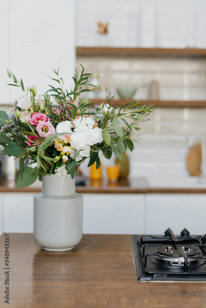 Flower vase in kitchen