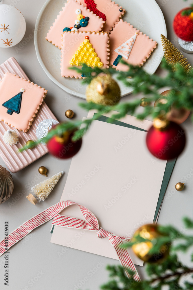 Christmas cookies and card