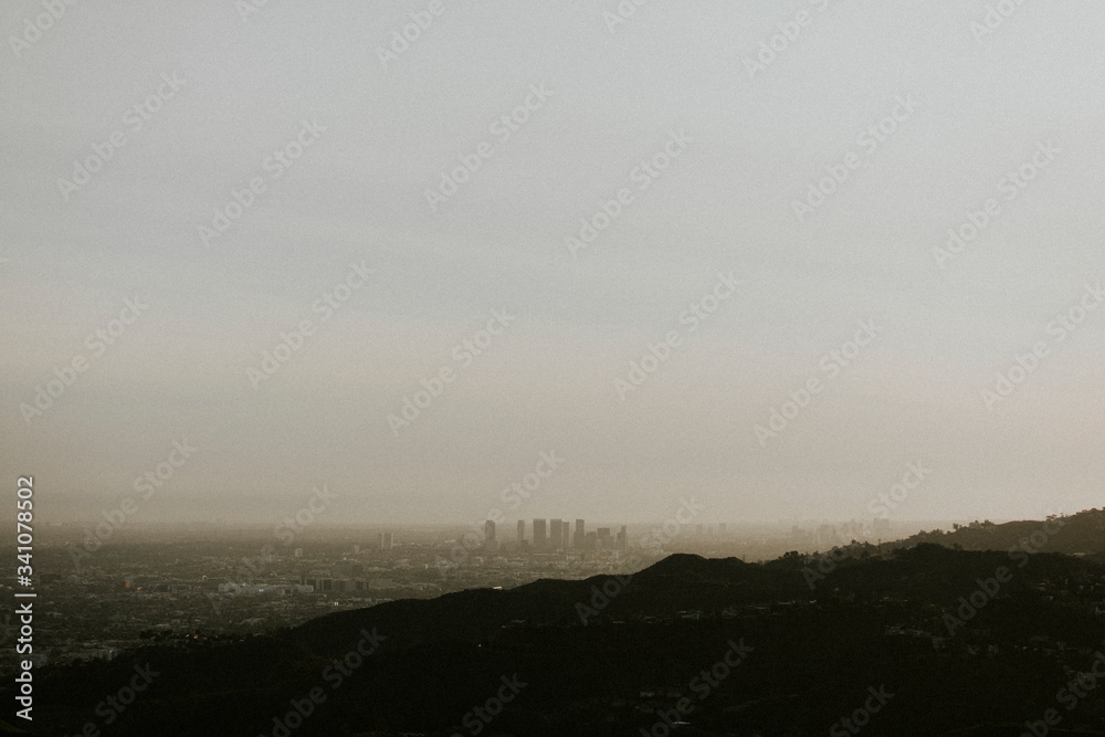 View of the valley of Los Angeles, California