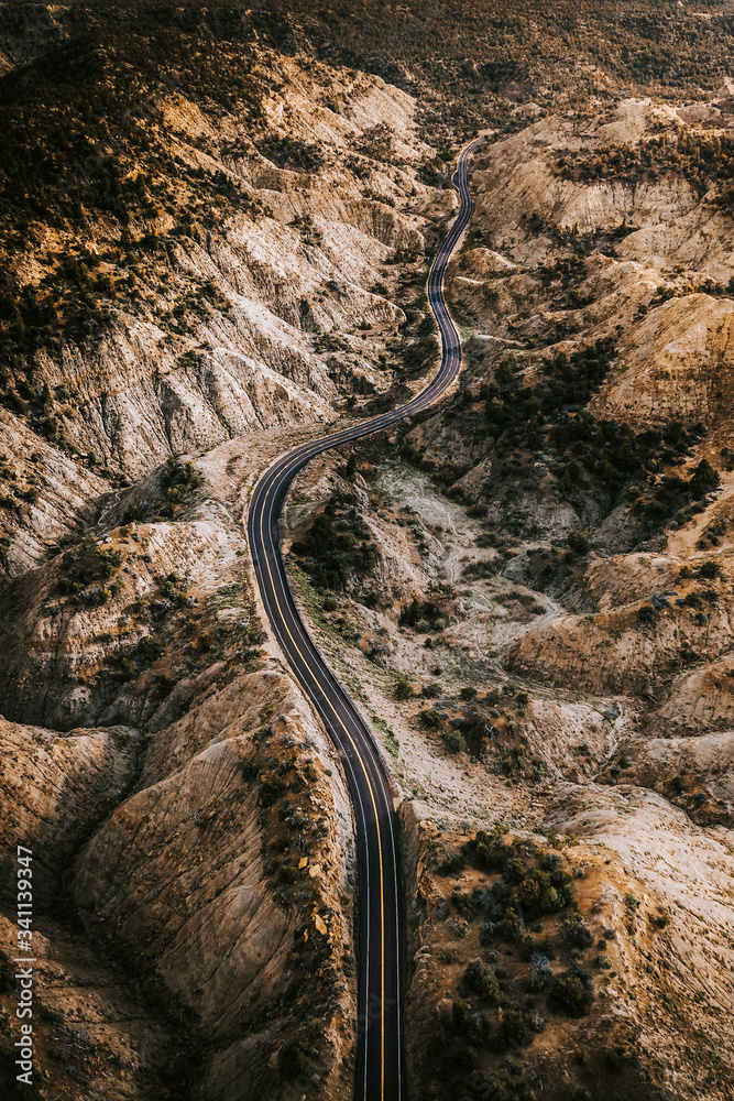 Drone shot of Utah desert