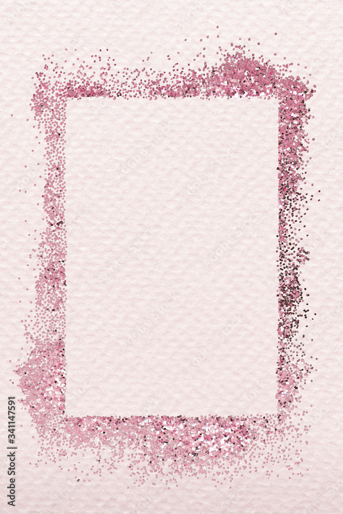 Glittery pink rectangle template