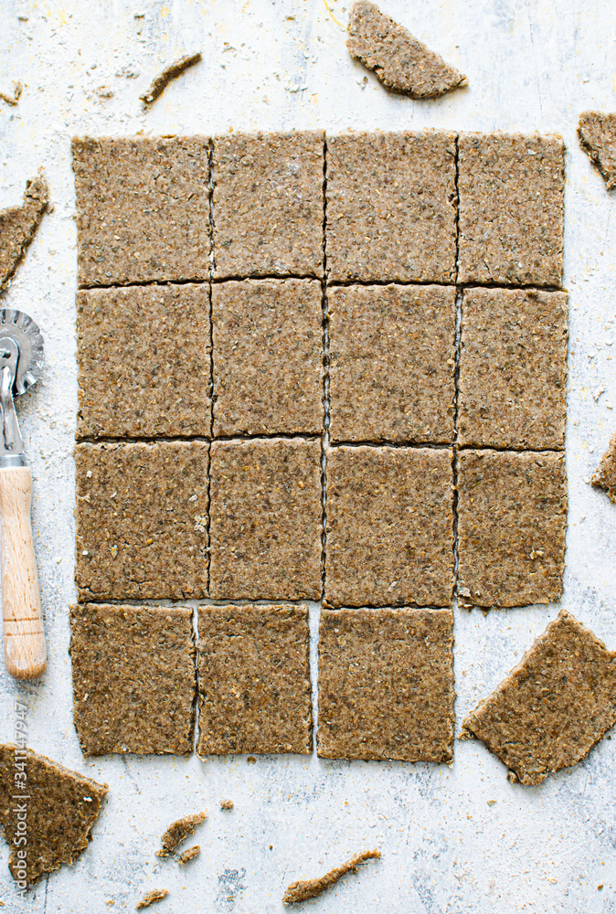 Homemade rye crackers